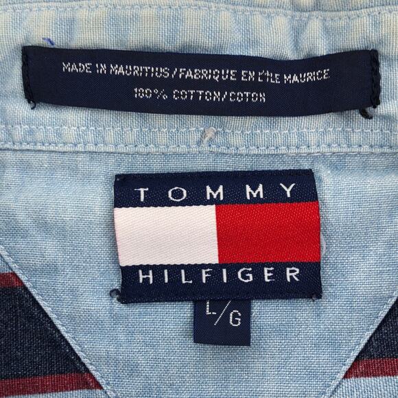 90s Tommy Hilfiger striped button down shirt 1990s vintage - Picture 5 of 6